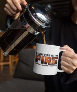 Woman Pouring Coffee into Wildfire Coffee Mug