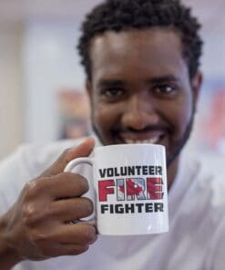 Close up of Volunteer Fire Fighter Mug