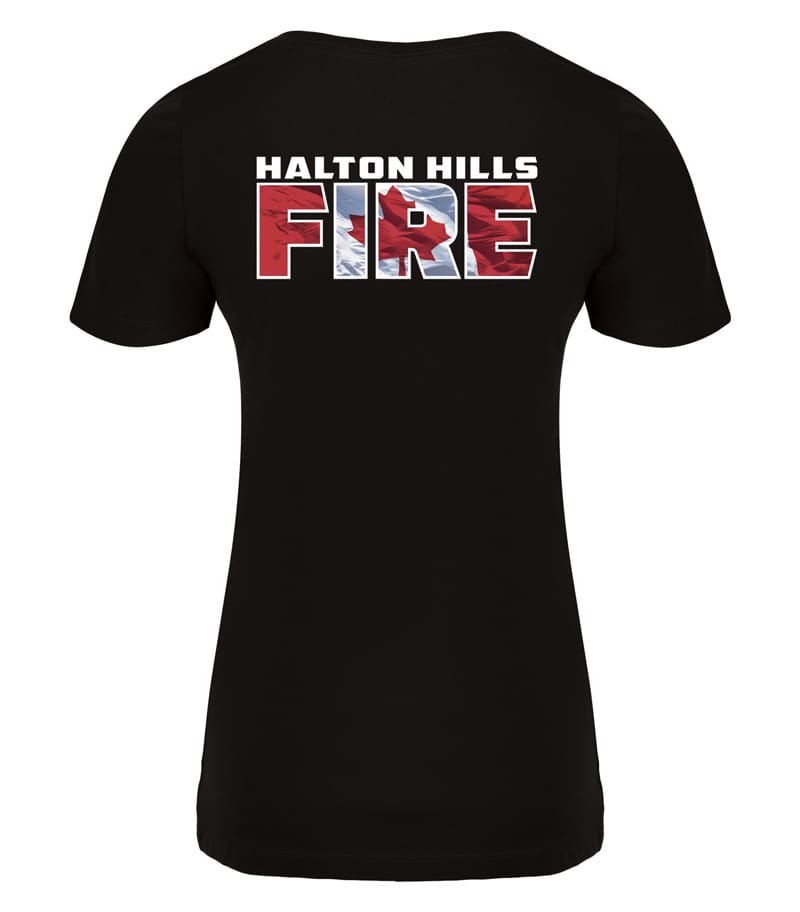 firegirl canadian fire - t shirt - logo front and back