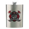 Silver 8oz Flask Custom Fire Fighter Front Gift