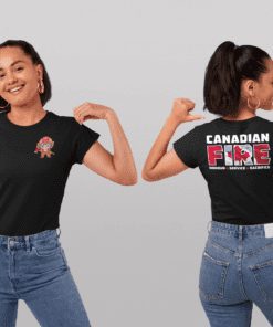 firegirl tshirt front and back logo canadian fire