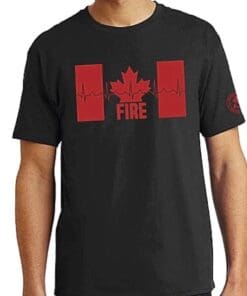 Bunker Gear Black T-Shirt Red Fire