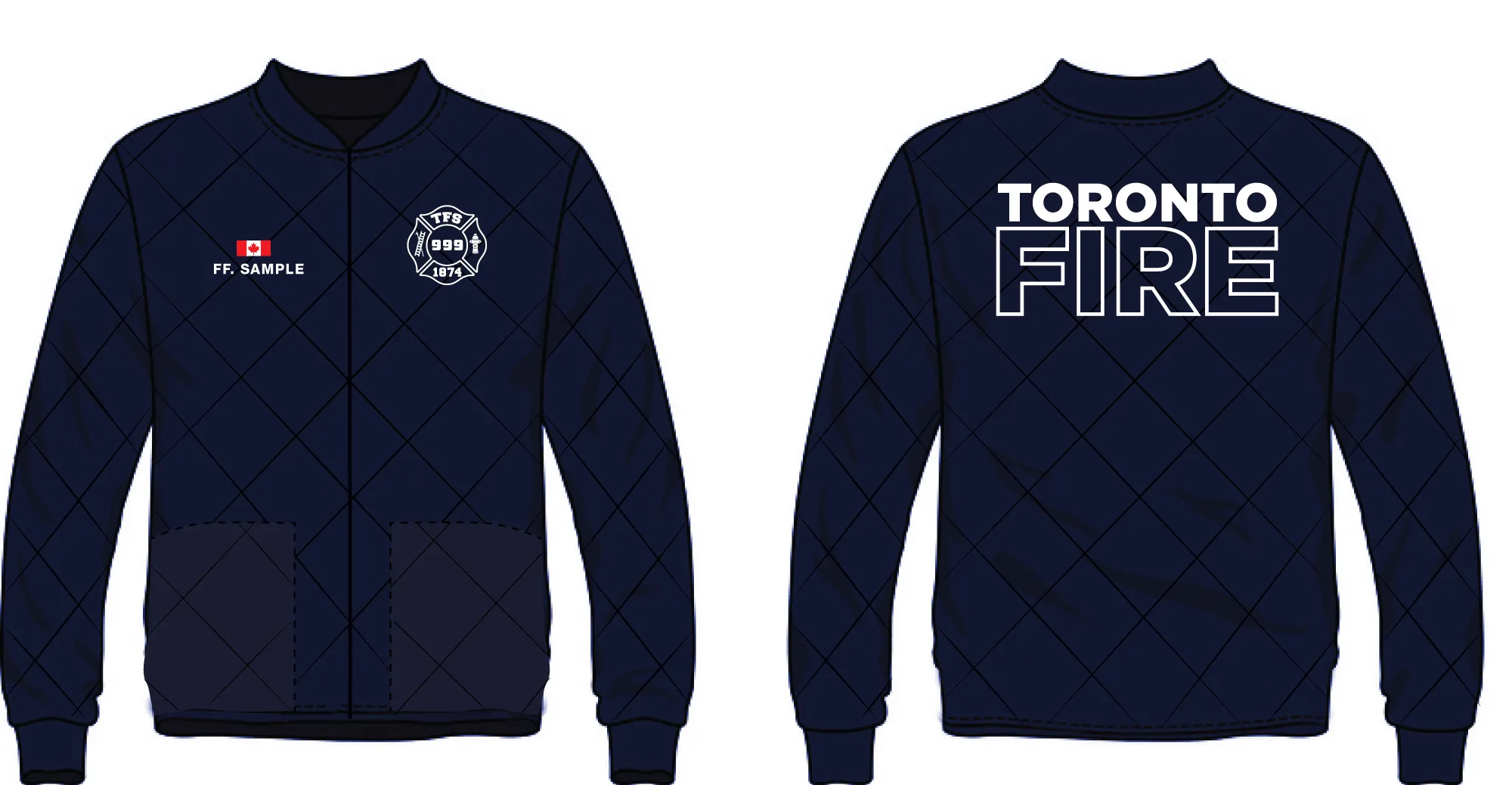 Toronto Fire diamond quilted bomber jacket